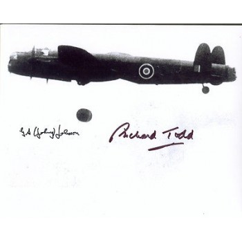 Dambuster 617 George Johnson Richard Todd genuine signed authentic autographs photo. COA UACC