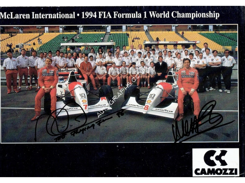 Mika Hakkinen/Brundle genuine signed authentic autograph. COA UACC Mika Hakkinen/Brundle genuine signed authentic autograph. COA UACC