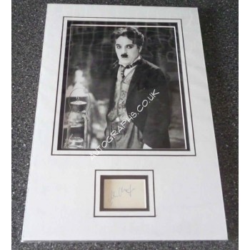 Charlie Chaplin genuine authentic signed autograph signature display. COA UACC