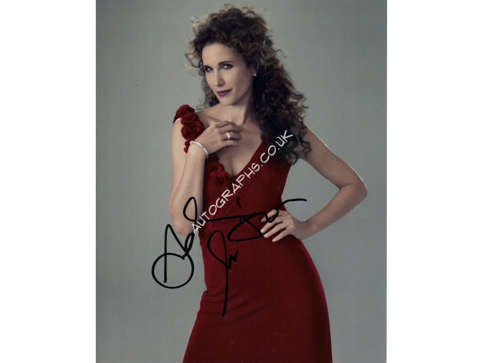 Andie Macdowell genuine authentic autograph signed photo. COA UACC