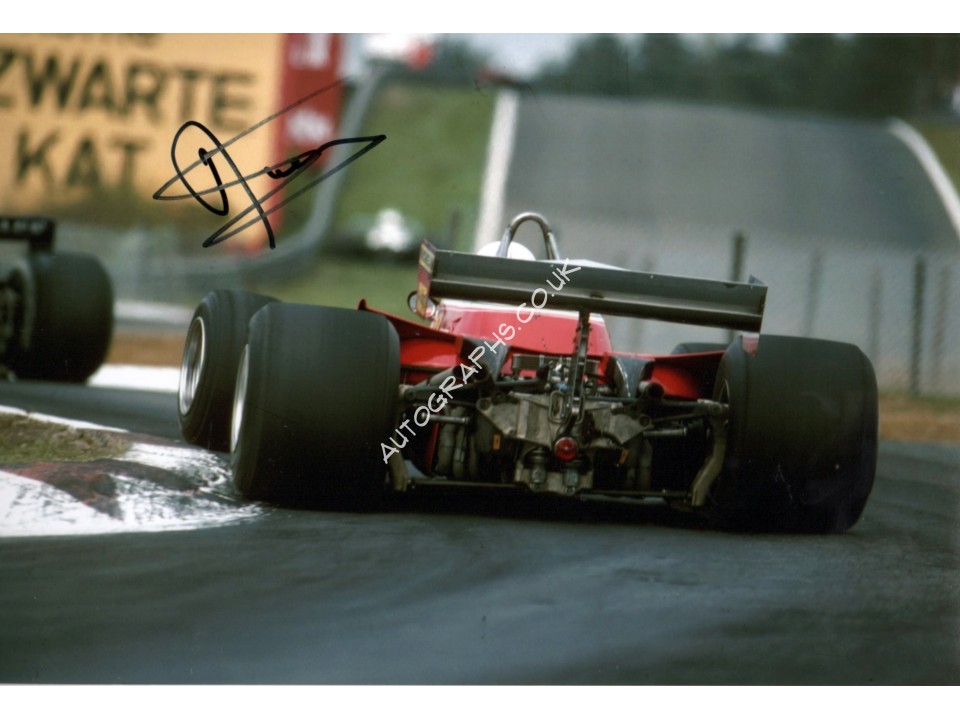 Jody Scheckter Ferrari F1 genuine authentic autograph signed photo. COA UACC Jody Scheckter Ferrari F1 genuine authentic autograph signed photo. COA UACC
