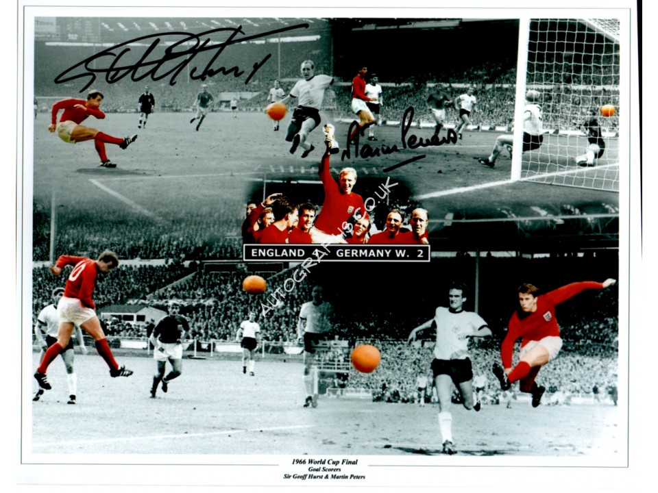 Geoff Hurst Martin Peters WC1966 genuine authentic signed autograph photo 4. COA UACC