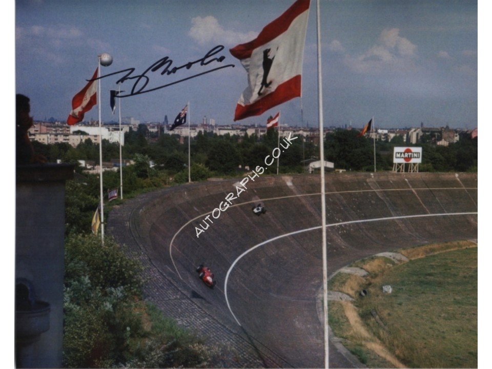 Tony Brooks Ferrari F1 Avus genuine authentic signed autograph photo. COA UACC Tony Brooks Ferrari F1 Avus genuine authentic signed autograph photo. COA UACC