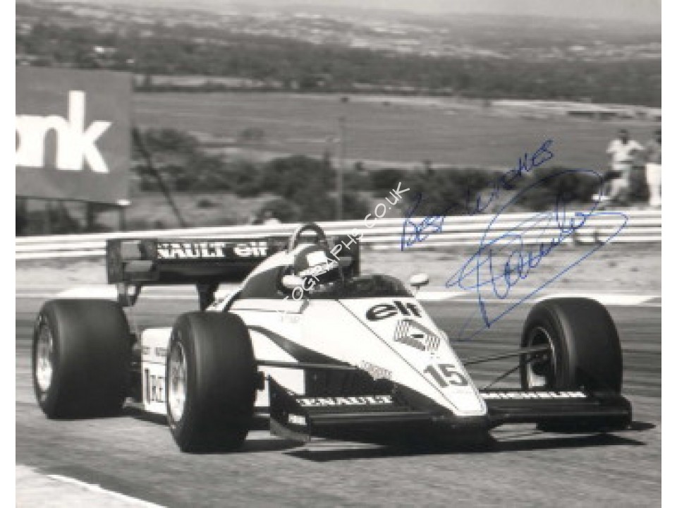 Patrick Tambay original authentic genuine signed autograph photo. COA UACC