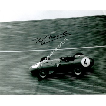 Tony Brooks Ferrari Avus genuine authentic signed autograph photo. COA UACC