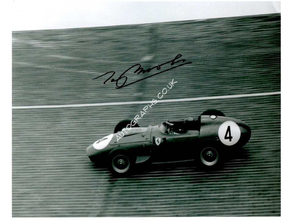 Tony Brooks Ferrari Avus genuine authentic signed autograph photo. COA UACC Tony Brooks Ferrari Avus genuine authentic signed autograph photo. COA UACC