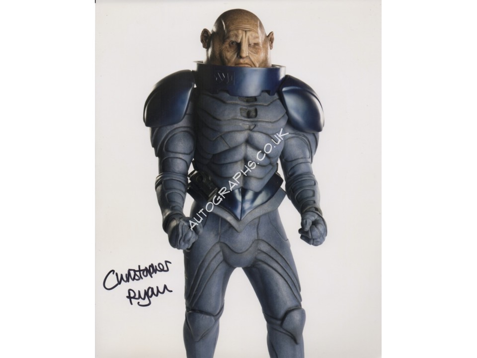 Doctor Who Cristopher Ryan genuine authentic autograph signed photo. COA UACC