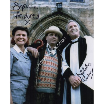 Doctor Who Sophie Aldred Nicholas Parsons signed authentic autograph photo. COA UACC
