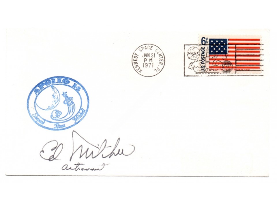 Ed Mitchell Apollo 14 astronaut genuine signed authentic autograph FDC. COA UACC