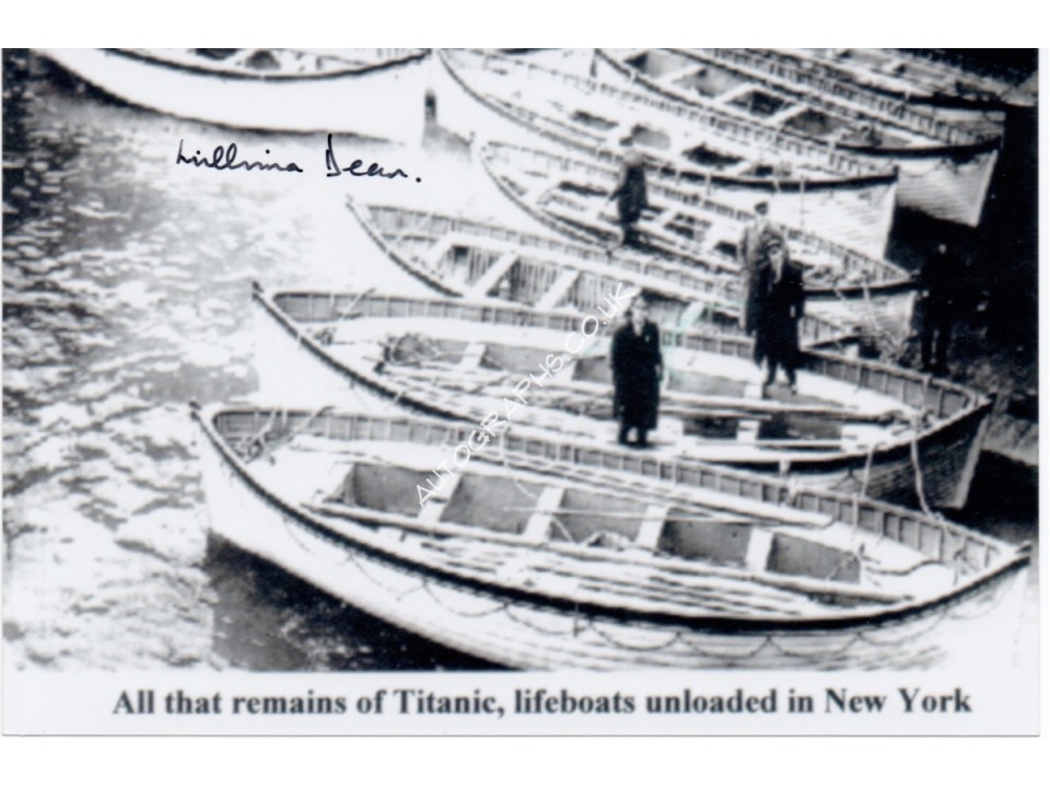 RMS Titanic Millvina Dean survivor genuine authentic signed autograph. COA UACC RMS Titanic Millvina Dean survivor genuine authentic signed autograph. COA UACC