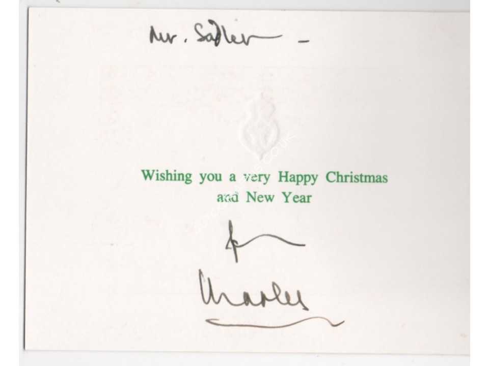 Prince Charles genuine authentic signed card royalty. COA UACC Prince Charles genuine authentic signed card royalty. COA UACC