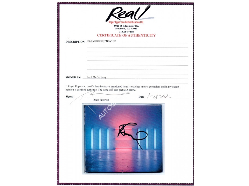 Paul McCartney Beatles NEW genuine authentic signed CD. COA UACC Paul McCartney Beatles NEW genuine authentic signed CD. COA UACC