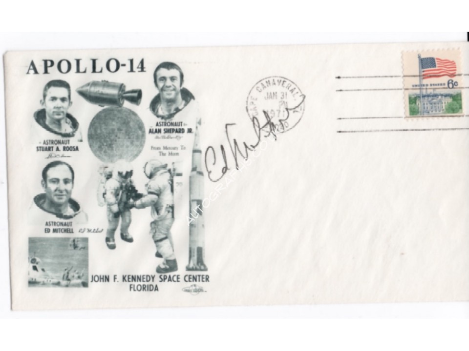 Ed Mitchell Apollo 14 Space genuine authentic signed autograph FDC. COA UACC