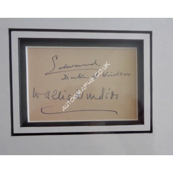 Edward Duke Windsor Wallis Simpson genuine authentic signed autograph display. COA UACC Edward Duke Windsor Wallis Simpson genuine authentic signed autograph display. COA UACC