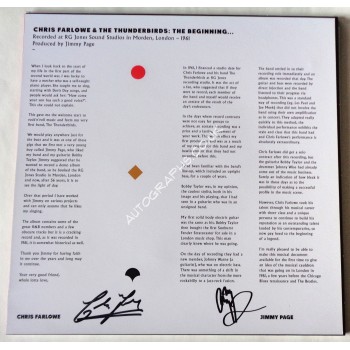 Chris Farlow Jimmy Page genuine authentic autograph signature signed album. COA UACC Chris Farlow Jimmy Page genuine authentic autograph signature signed album. COA UACC
