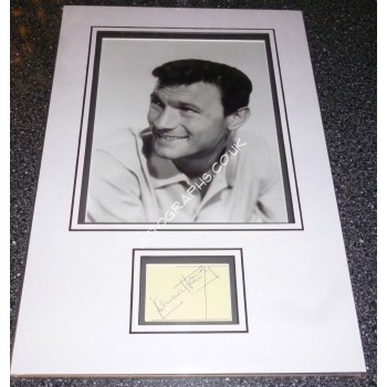 Laurence Harvey genuine authentic autograph signed display. COA UACC