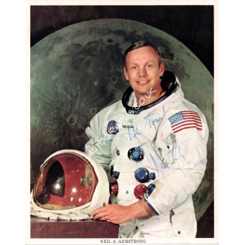 Neil Armstrong Apollo 11 autograph signed NASA litho image.. COA UACC