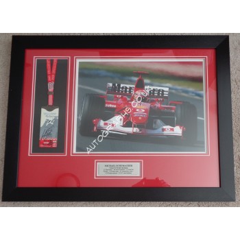 Michael Schumacher Jean Todt original signed autograph Pass display. COA UACC