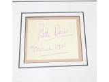 Bette Davis film signed genuine signature autograph display. COA UACC