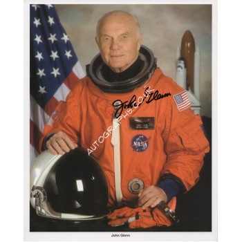 John Glenn Mercury 7 signed genuine signature photo. COA UACC