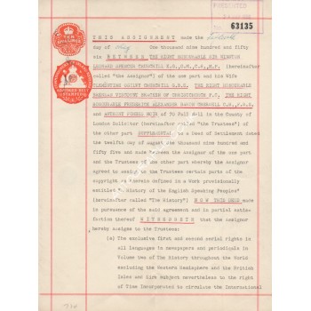 Winston Churchill signed genuine signature authentic document.. COA UACC