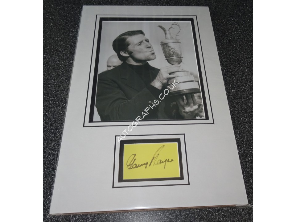 Gary Player Golf signed genuine signature autograph display. COA UACC