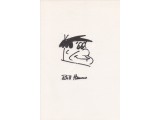 Bill Hanna Fred Flintstone signed genuine signature autograph sketch. COA UACC