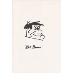Bill Hanna Fred Flintstone signed genuine signature autograph sketch. COA UACC