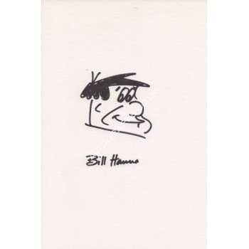 Bill Hanna Fred Flintstone signed genuine signature autograph sketch. COA UACC