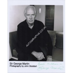 George Martin Beatles signed genuine signature autograph photo. COA UACC