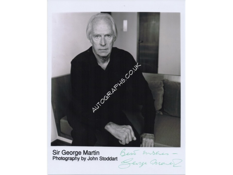 George Martin Beatles signed genuine signature autograph photo. COA UACC George Martin Beatles signed genuine signature autograph photo. COA UACC