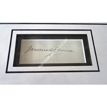 Jerome K Jerome signed genuine signature autograph display. COA UACC