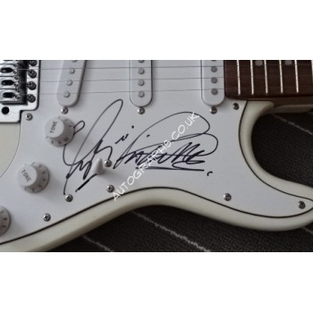 Status Quo Rick Parfitt Francis Rossi authentic genuine signed autograph guitar. COA UACC