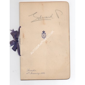 Edward Prince of Wales genuine signed autograph menu. COA UACC