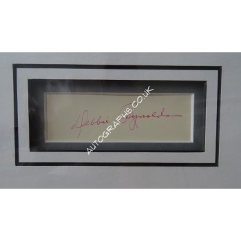 Debbie Reynolds signed authentic genuine signature autograph display. COA UACC