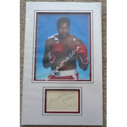 Larry Holmes Boxing authentic signed genuine autograph photo display. COA UACC