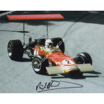 Richard Attwood Lotus 49 F1 authentic signed genuine autograph photo. COA UACC