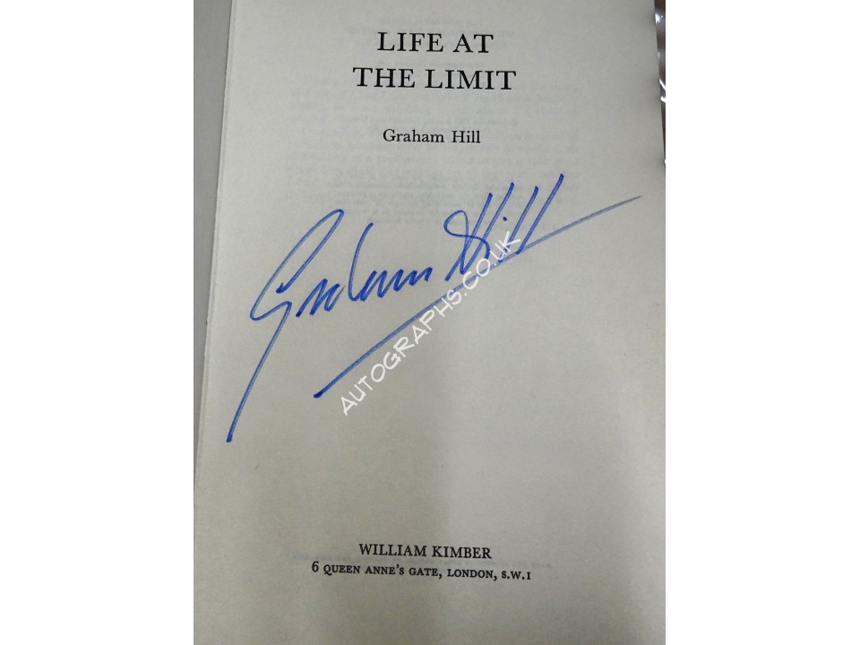 Graham Hill F1 Lotus BRM genuine autograph authentic signed book. COA UACC Graham Hill F1 Lotus BRM genuine autograph authentic signed book. COA UACC