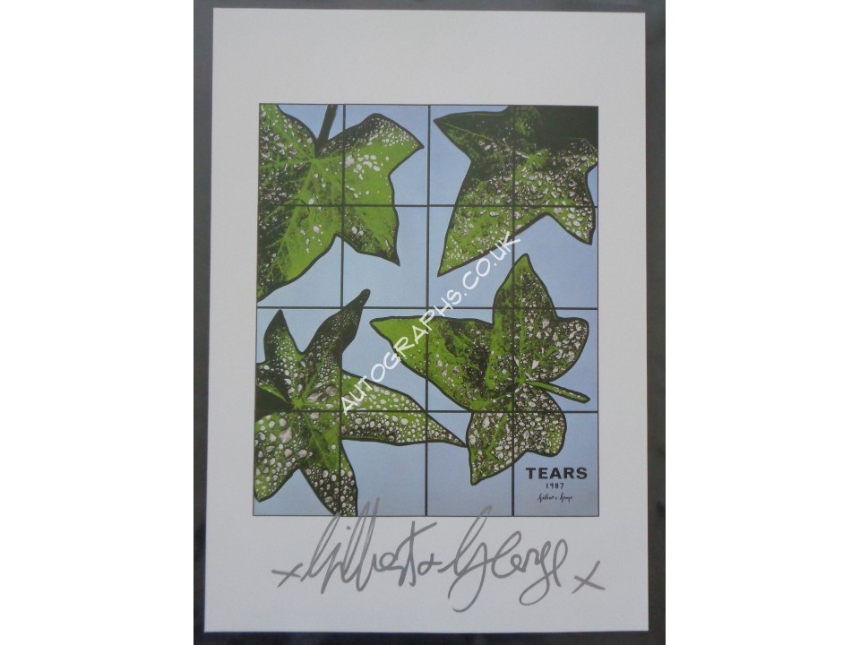 Gilbert and George authentic genuine signature signed print 'Tears'. COA UACC Gilbert and George authentic genuine signature signed print 'Tears'. COA UACC