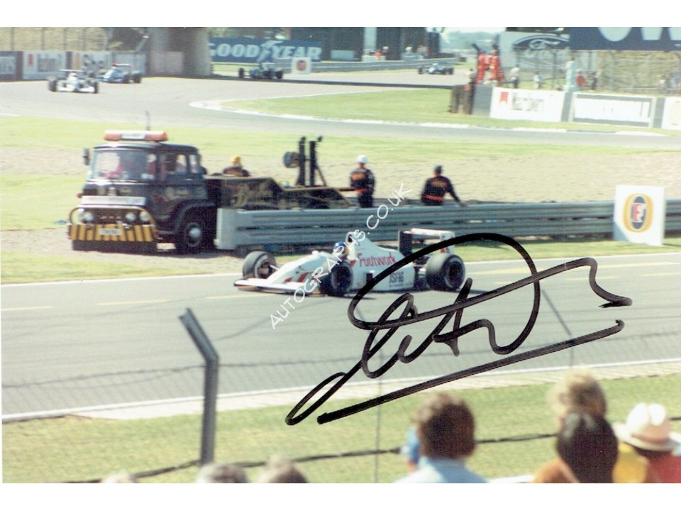 Michele Alboreto genuine original authentic signed autograph photo. COA UACC