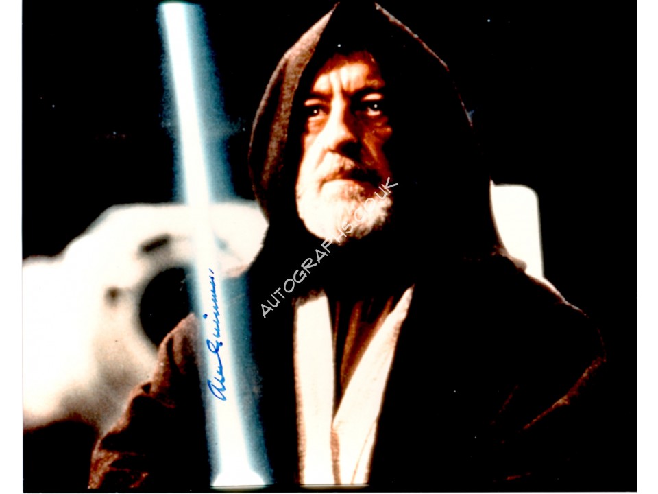 Alec Guinness Star Wars rare signed genuine autograph signature photo. COA UACC
