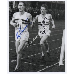 Roger Bannister Chris Chataway signed authentic genuine signature photo. COA UACC