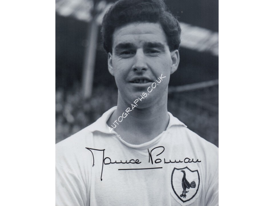 Maurice Norman Spurs Tottenham signed authentic genuine signature photo. COA UACC Maurice Norman Spurs Tottenham signed authentic genuine signature photo. COA UACC