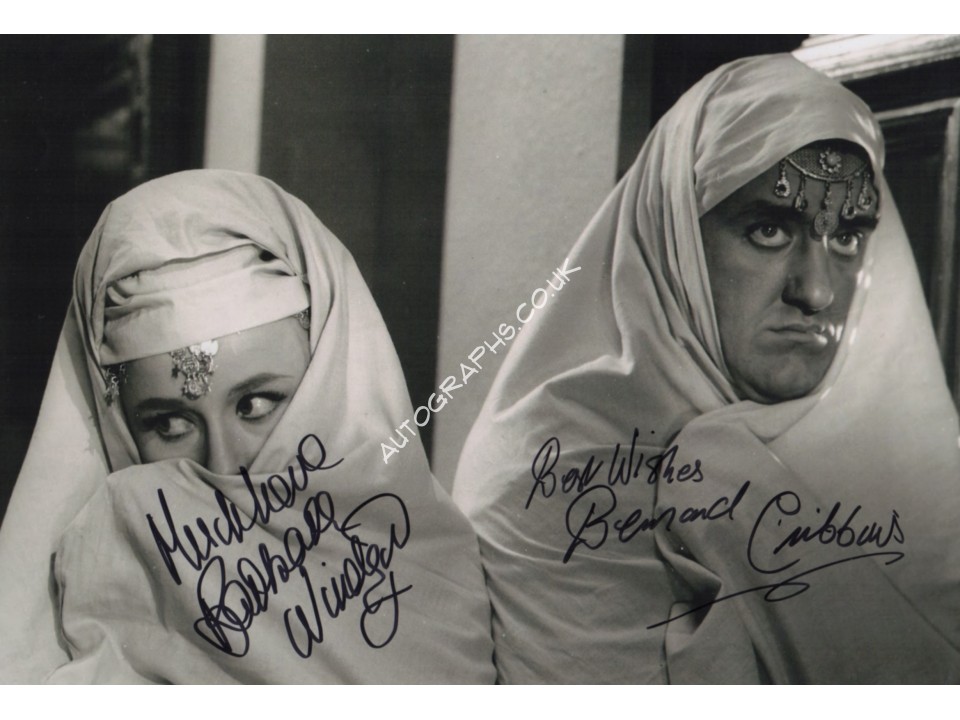 Barbara Windsor Bernard Cribbins Carry On signed autograph photo. COA UACC