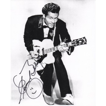 Chuck Berry signed genuine signature authentic signed image. COA UACC