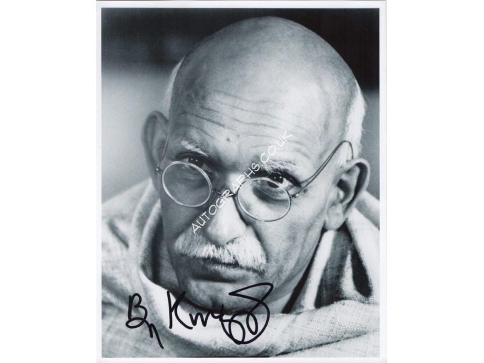 Ben Kingsley Ghandi signed genuine signature authentic signed photo. COA UACC