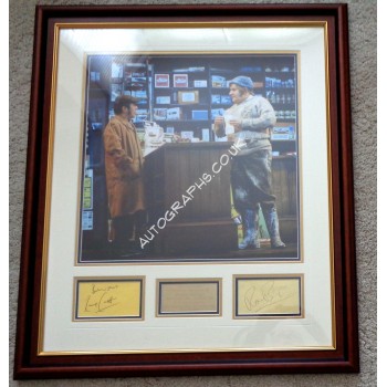 Two Ronnies Barker Corbett signed genuine signature authentic display. COA UACC