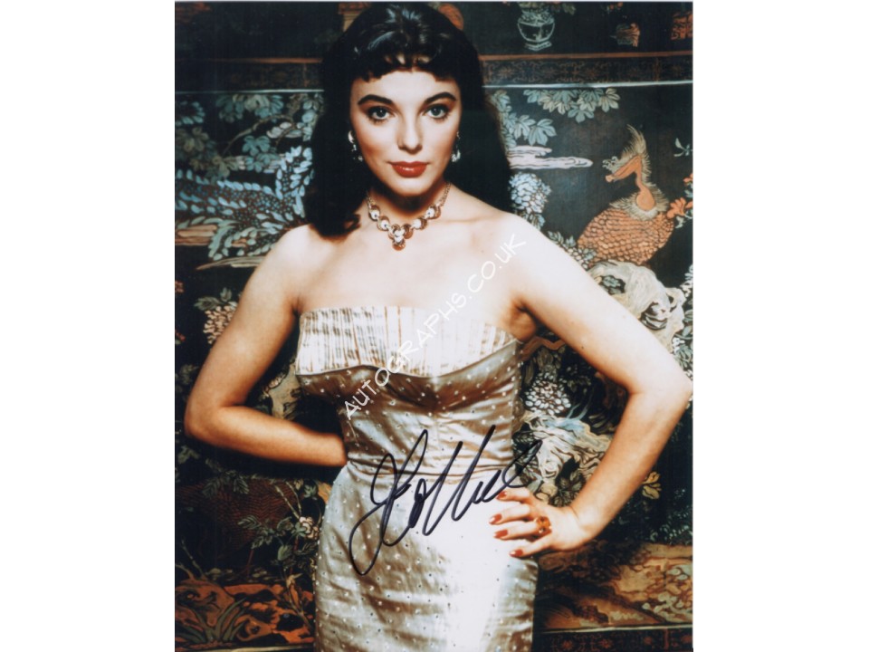 Joan Collins genuine signed authentic signature photo. COA UACC
