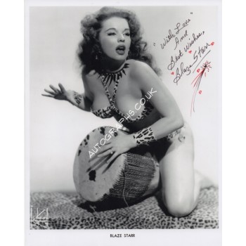 Blaze Starr Burlesque genuine authentic signed autograph photo. COA UACC