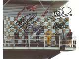 Mansell, Patrese, Brundle genuine original authentic signed autograph photo. COA UACC Mansell, Patrese, Brundle genuine original authentic signed autograph photo. COA UACC